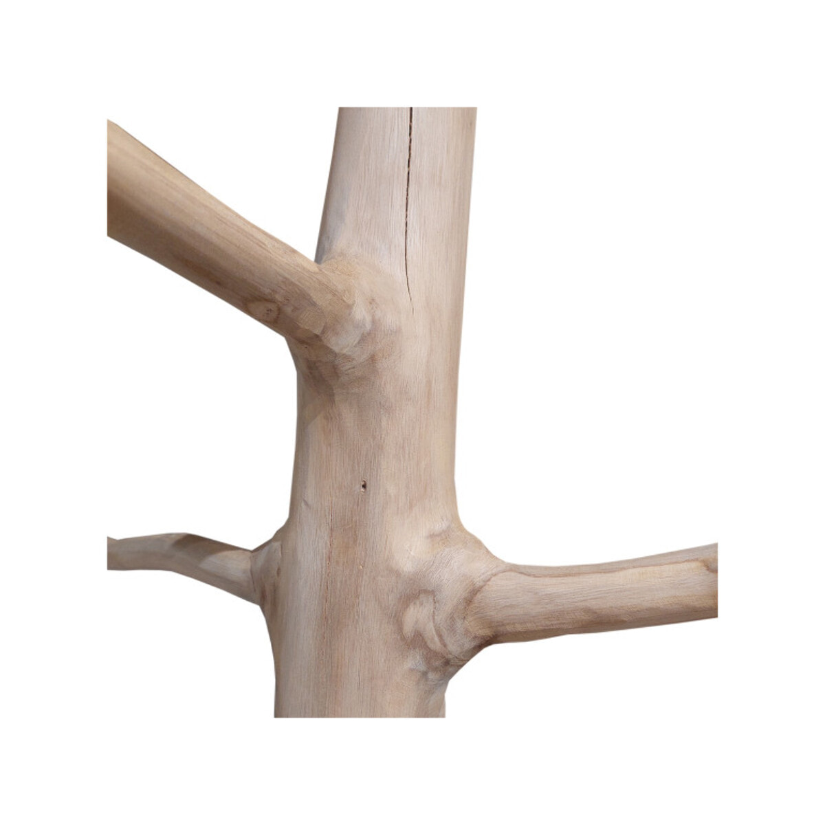 Porte manteau sur pied en bois de teck brut blanchi H.200cm - MISIO