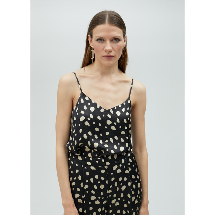 Top stile lingerie pois