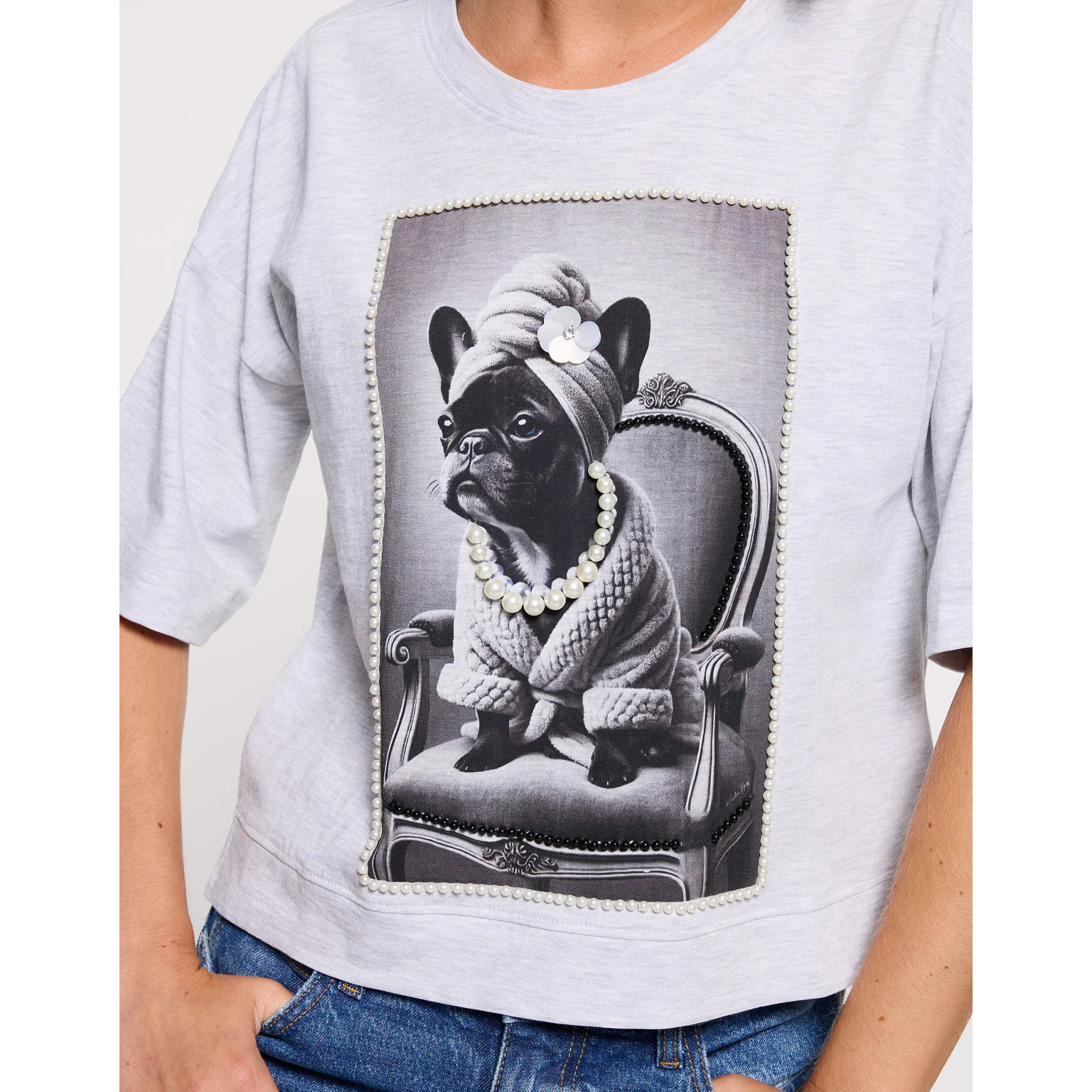 Camiseta Manga Corta Gris Claro - Dogy