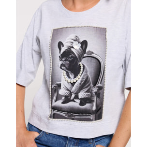 Camiseta Manga Corta Gris Claro - Dogy