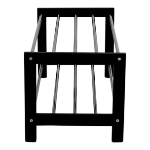Scarpiera Padova a 2 ripiani in legno e acciaio nero 78x34 cm
