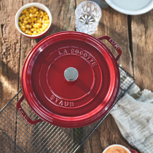 Cocotte 26 cm, Rond(e), Bordeaux, Fonte