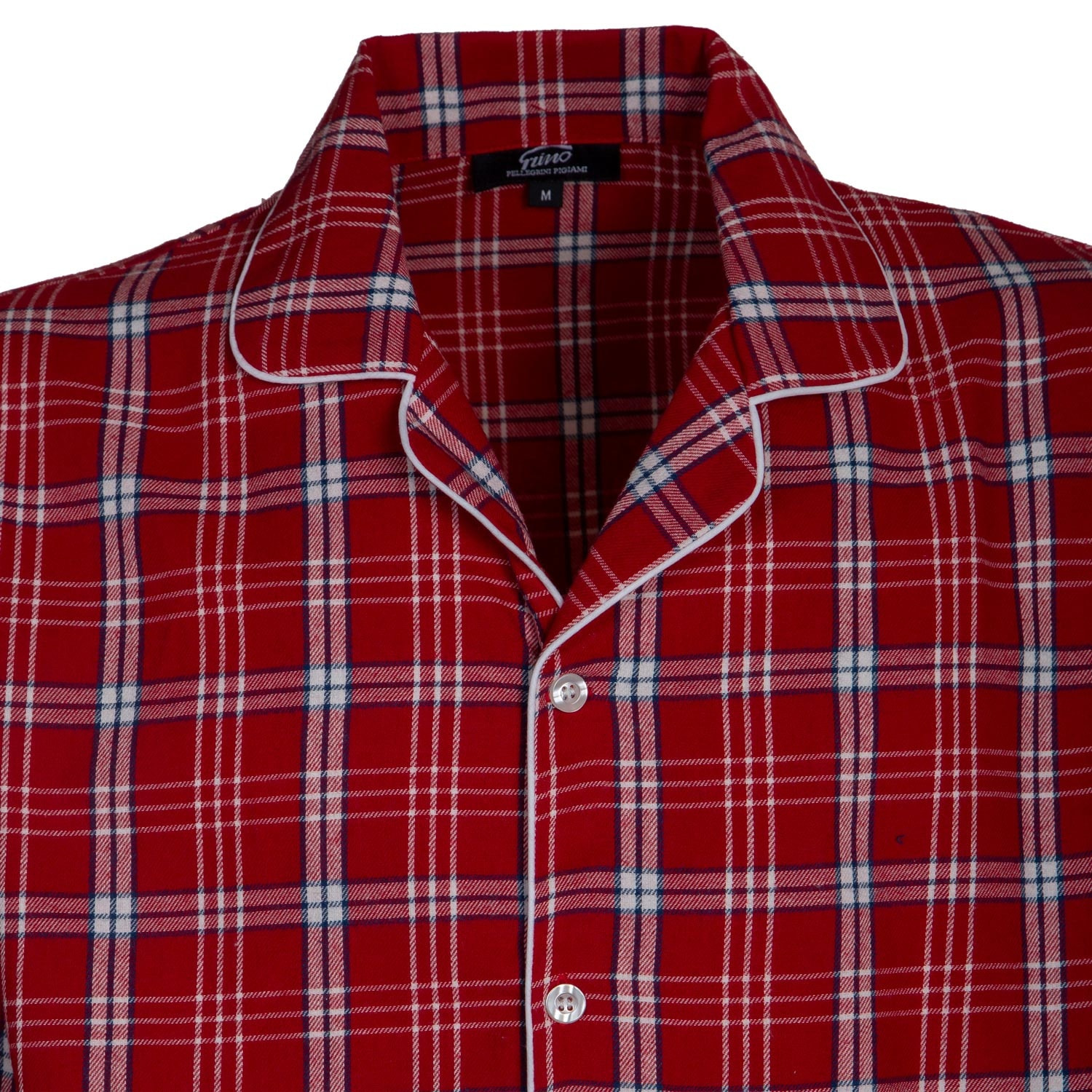 PIGIAMA UOMO in flanella scozzese rosso e bianco