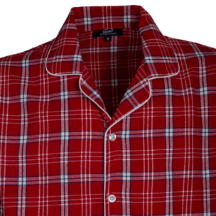 PIGIAMA UOMO in flanella scozzese rosso e bianco