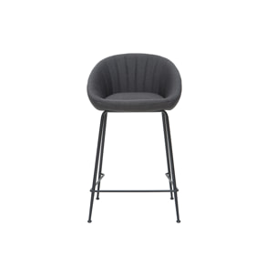 Tabourets de bar design tissu gris foncé 65 cm (lot de 2) SHERU