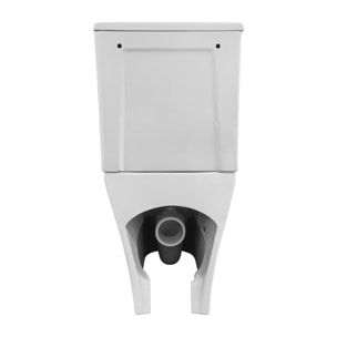 Pack WC A6 + Manguito conector | Inodoro de ceramica | Manguito extensible 150-470mm | WC con Tapa amortiguada | Doble descarga | Salida dual | Alday