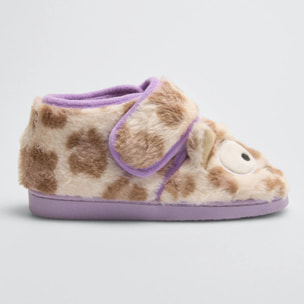 Pantofole per neonato a forma di giraffa con velcro