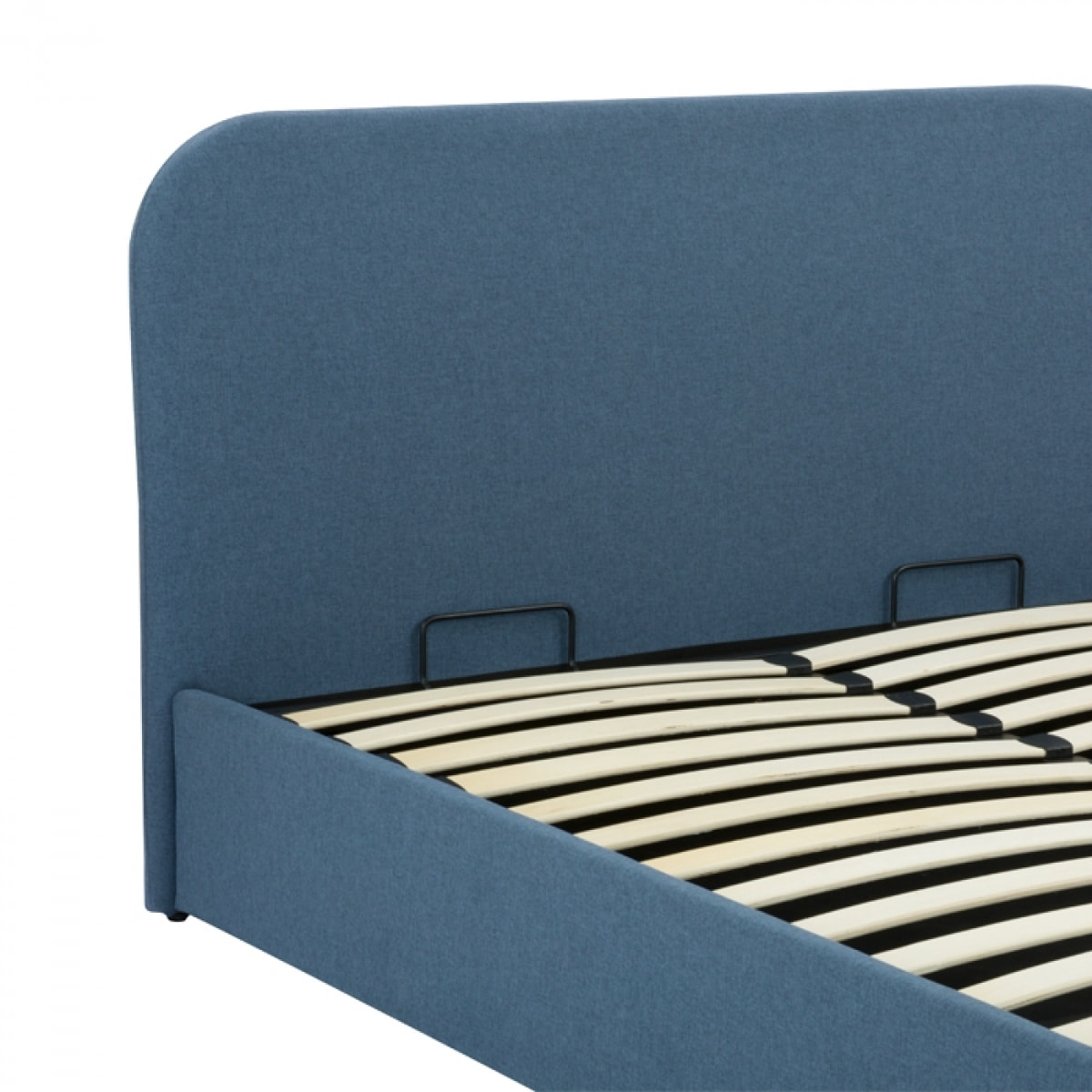 Lit double Tilly avec coffre 160x200 cm en tissu bleu