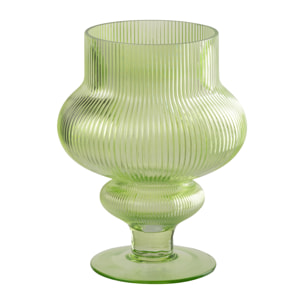 J-Line Vase Ada Cotelé - verre - vert - small