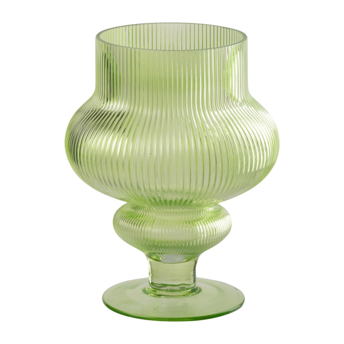 J-Line Vase Ada Cotelé - verre - vert - small
