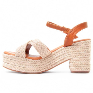 Sandalias de Tacón - Beige - Altura: 6 cm