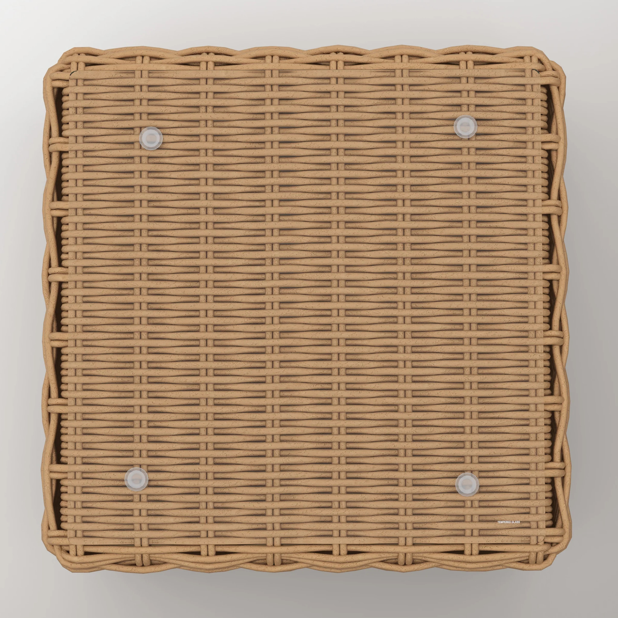 Salon de jardin 4 personnes en résine tressé et tissu beige - Savana