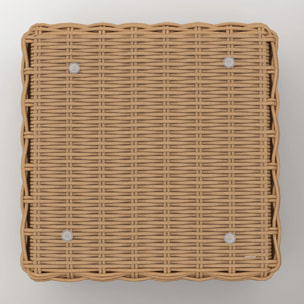 Salon de jardin 4 personnes en résine tressé et tissu beige - Savana