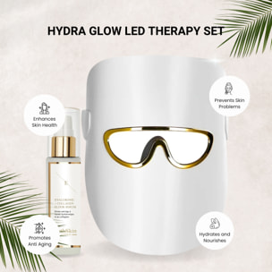 Kit de terapia LED Hydra Glow (máscara de terapia de luz LED blanca con suero HA)