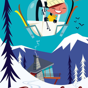 Affiche Voyage en Suisse Affiche + cadre en bois - Chêne