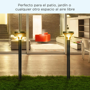 2 Lámparas de Camino de Pie 91,5 cm con Luces LED Solares y Sensor Crepuscular