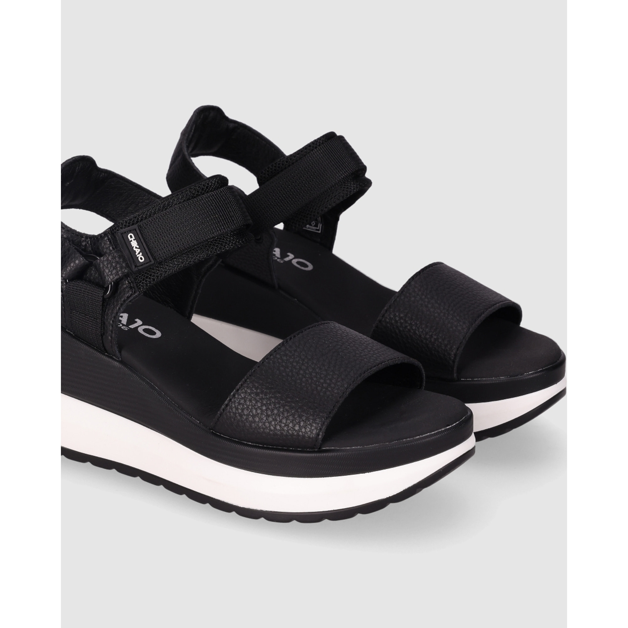 Sandalias - Negro - Tacón: 7 cm