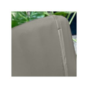 Fauteuil rotatif 360° tissu doux avec simili et pieds métal - DOUDOU