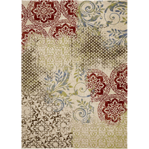 Tapis salon et chambre tissé motif floral NUKA