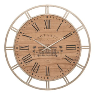 Horloge "Bota" - métal et bois - doré - D70 cm