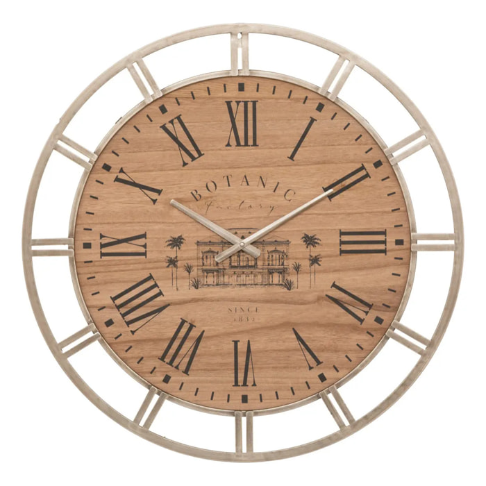 Horloge "Bota" - métal et bois - doré - D70 cm