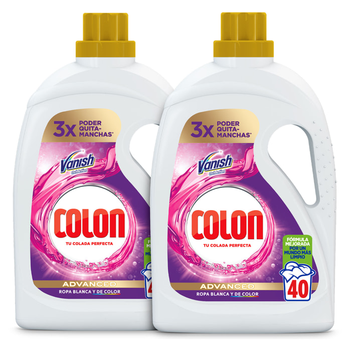 Colon Vanish Advanced Detergente para la lavadora Gel 80 lavados (2 botellas x 40 dosis)