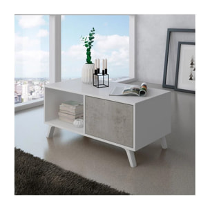 Mesa de centro Wind Blanco mate - Gris cemento