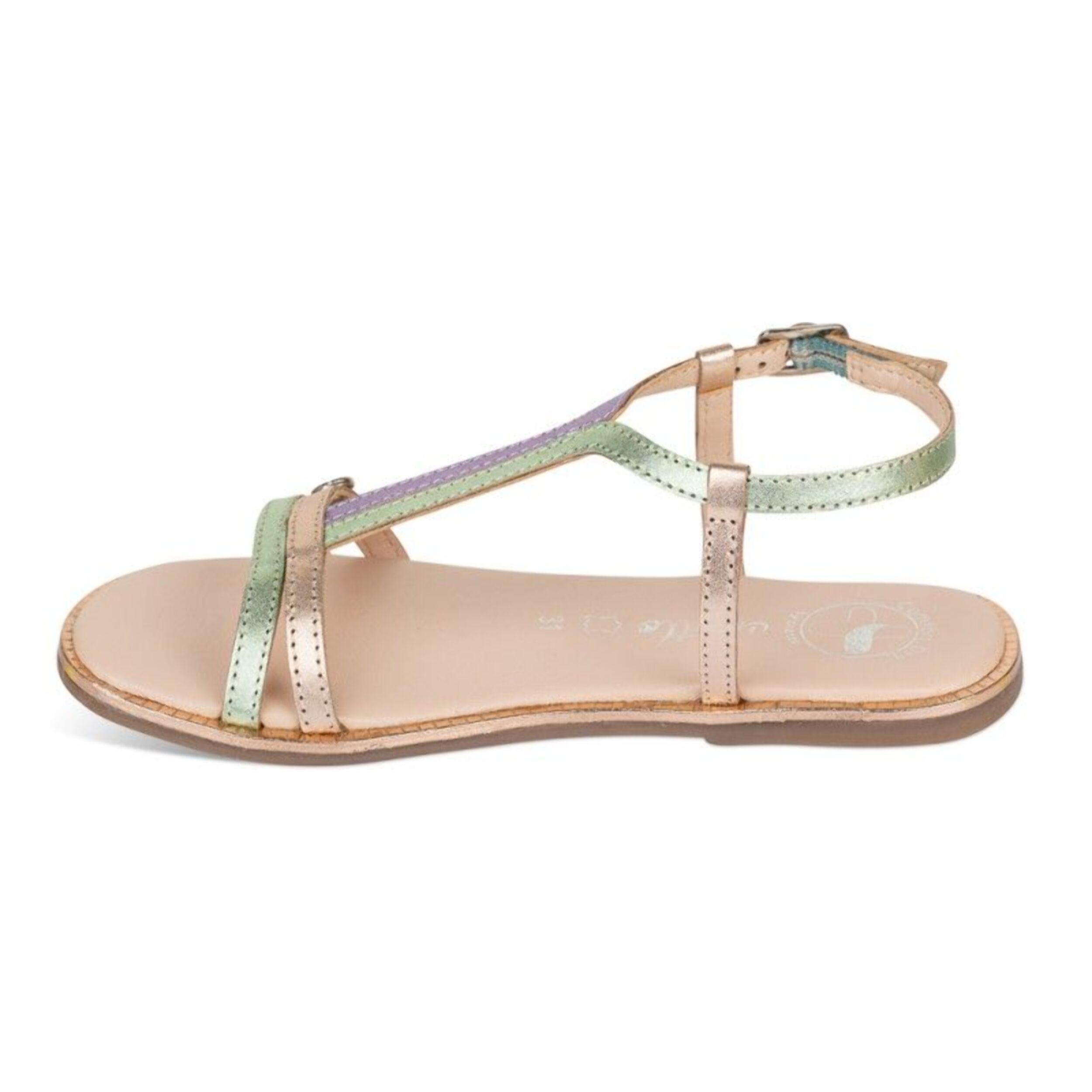 Sandalia Classic Piel Natural. Hebilla