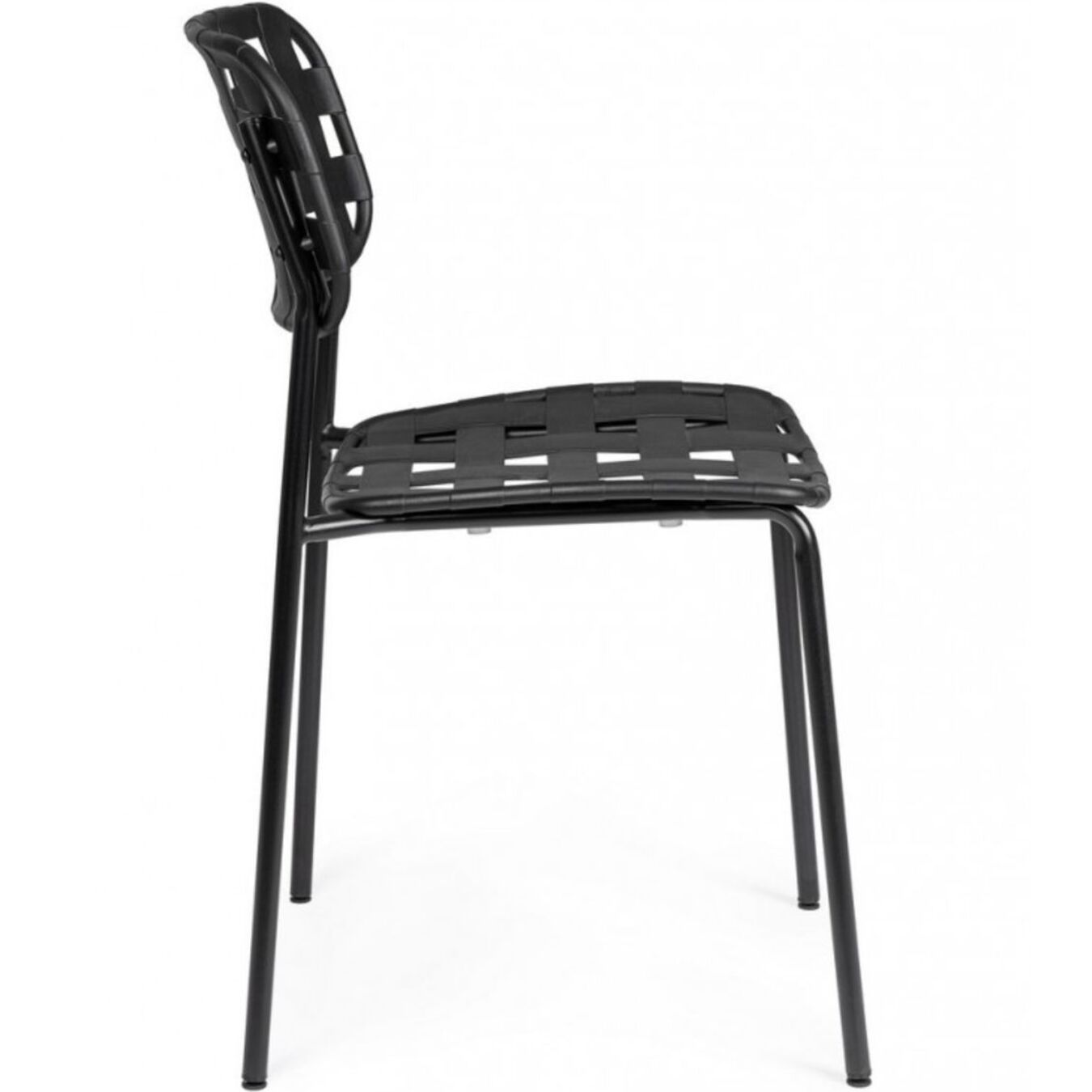 Set di 4 sedie CLOVER in polipropilene nero e struttura acciaio, impilabile