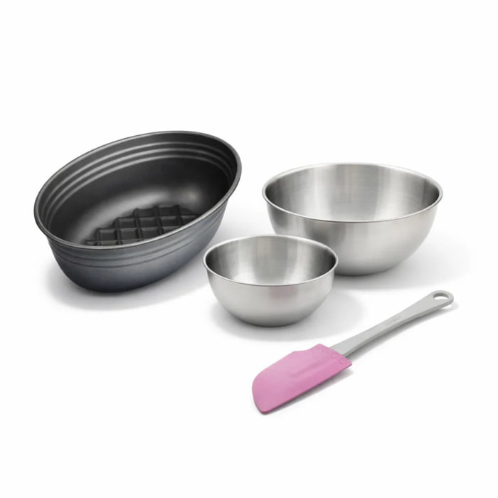 Set de 4 ustensiles de pâtisserie moule à gâteaux 2 bols et spatule Black metallic Black mettallic Zenker  Black mettallic