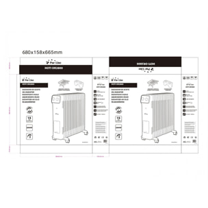 Radiador de aceite blanco de bajo consumo con recipiente para humidificación HOTI OR2800 PURLINE 2800 W