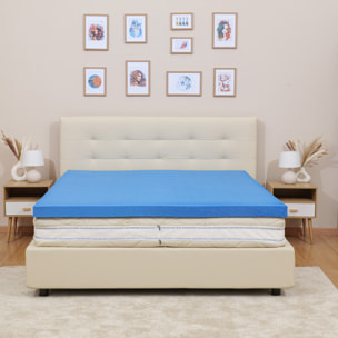 Topper memory foam alto 7 cm mod. ERGO SOFT mis. 120x190 con rivestimento Aloe Vera sfoderabile