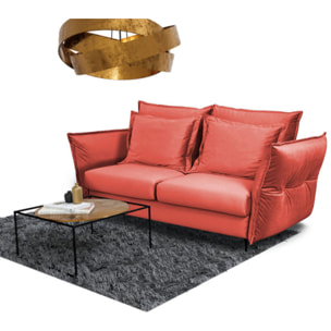 Canapé Velours Droit Convertible Verduro - 3 Places