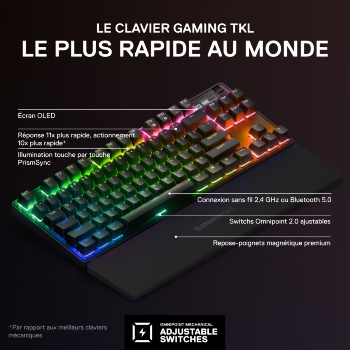 Clavier gamer sans fil STEELSERIES APEX PRO TKL WIRELESS