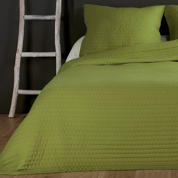 Couvre lit et taie matelassés - Vert clair