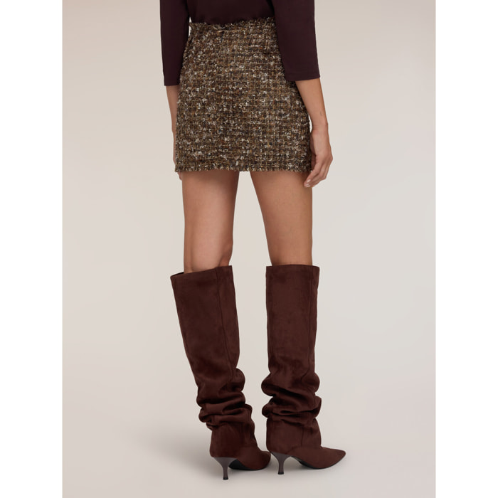 Motivi - Minigonna in tweed - Marrone