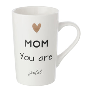 J-Line mug Mom - porcelaine - blanc/noir