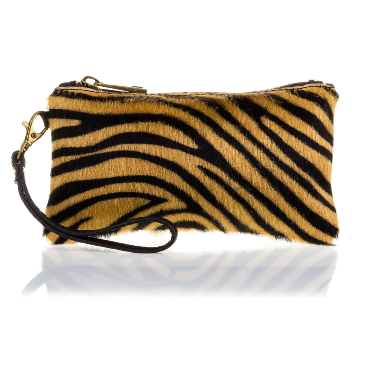 Mattarello Borsa a mano Donna. Pelle autentica Cavallino Tigre Dollaro