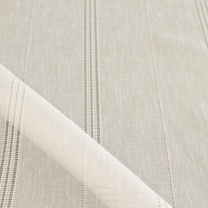 Tissu voile à rayures point du jour - Blanc