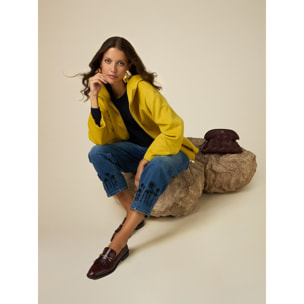 Oltre - Short coat with hood - Amarillo