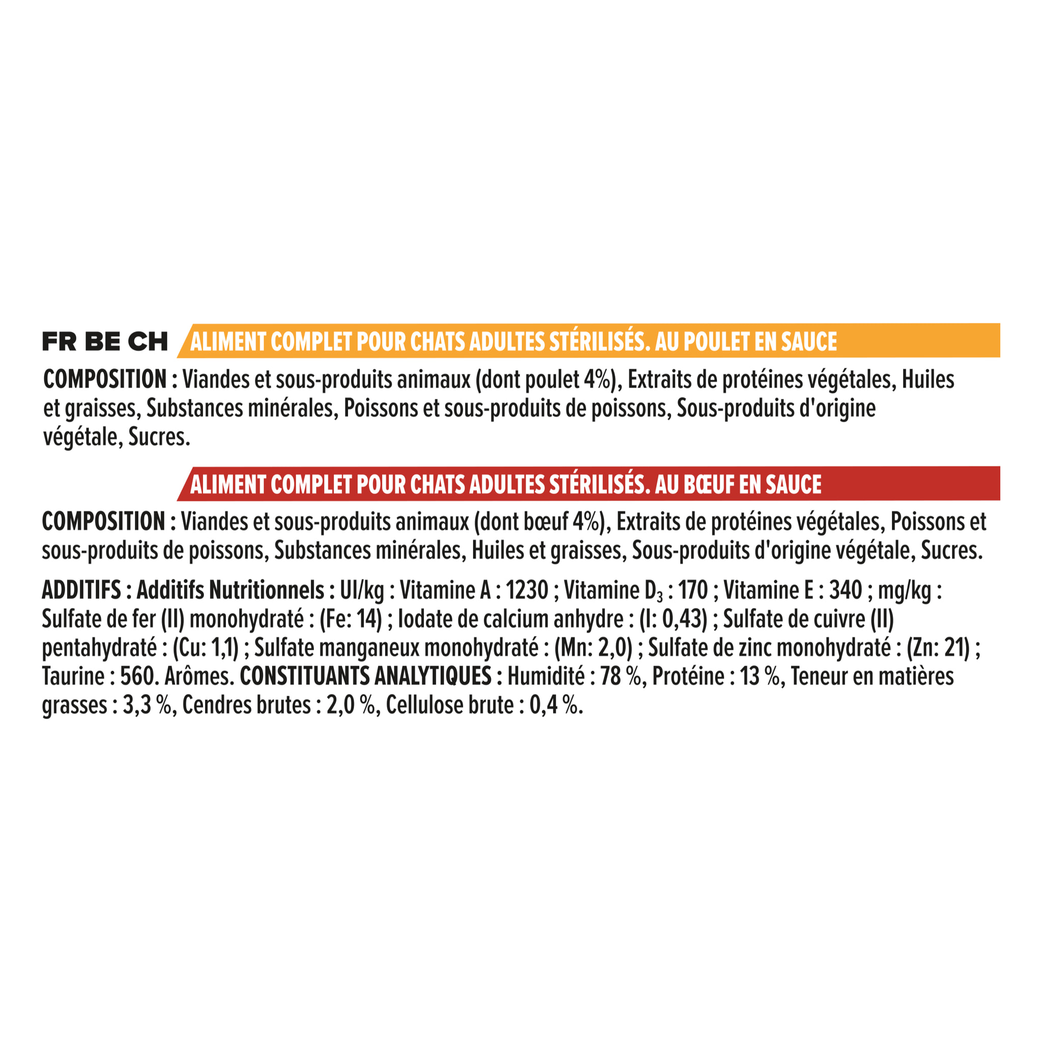 PRO PLAN Adulte Stérilisé Boeuf Poulet 40x85g