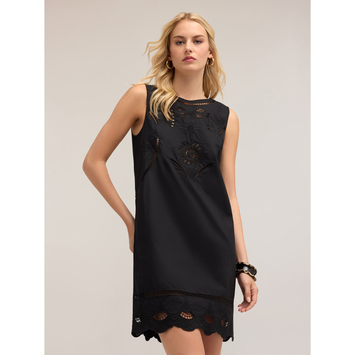 Motivi - Vestido de verano con bordados - Negro