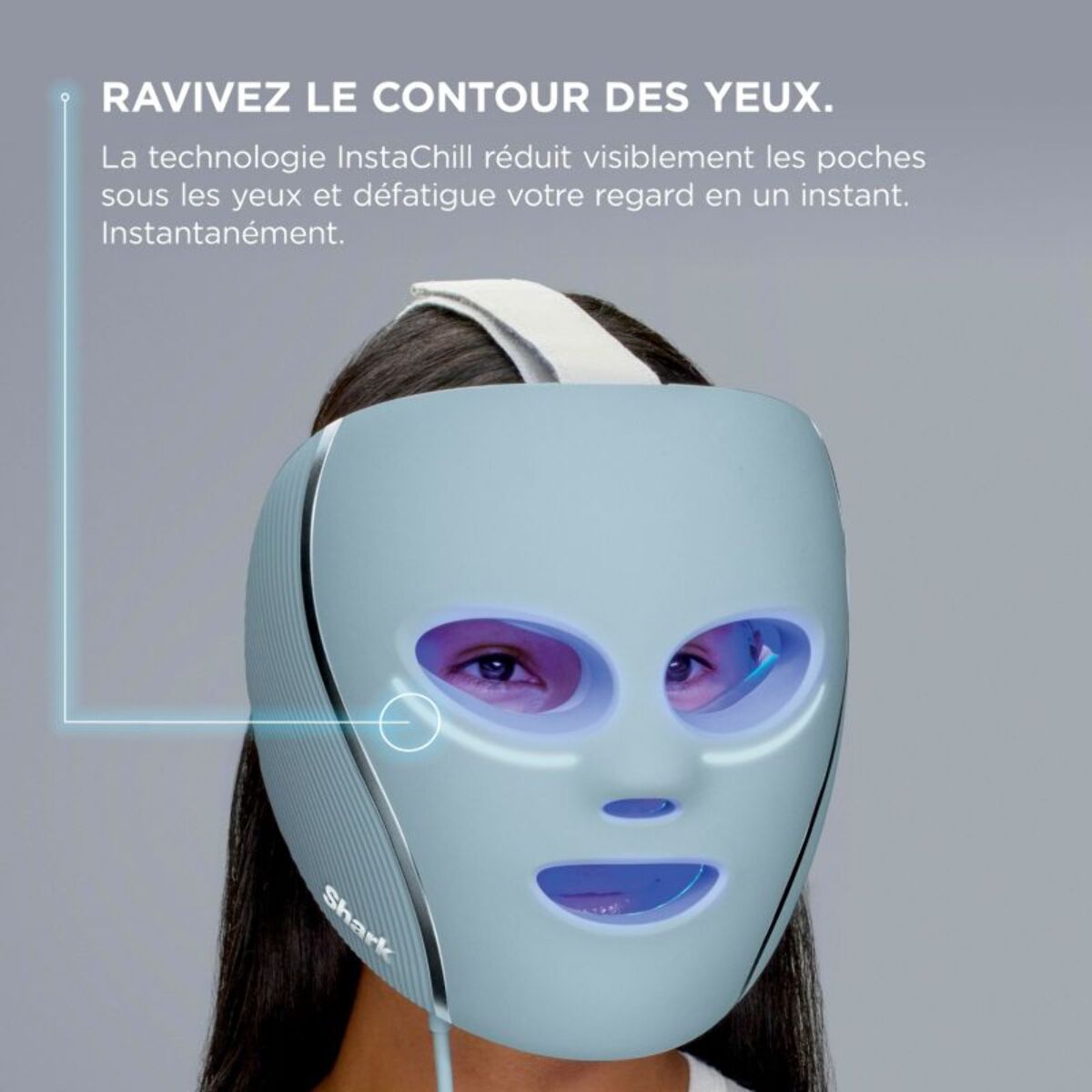 Masque LED SHARK CryoGlow avec rafraîchissement du contour des yeux Lilas