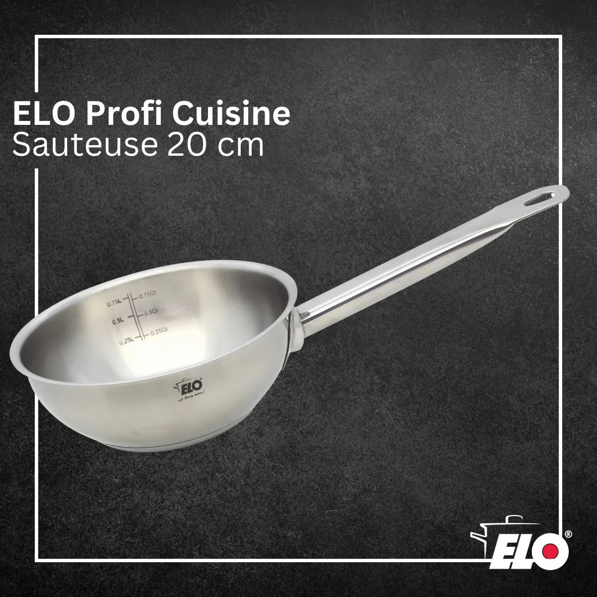 Sauteuse 20 cm en acier inoxydable 18/8 Elo Profi Cuisine