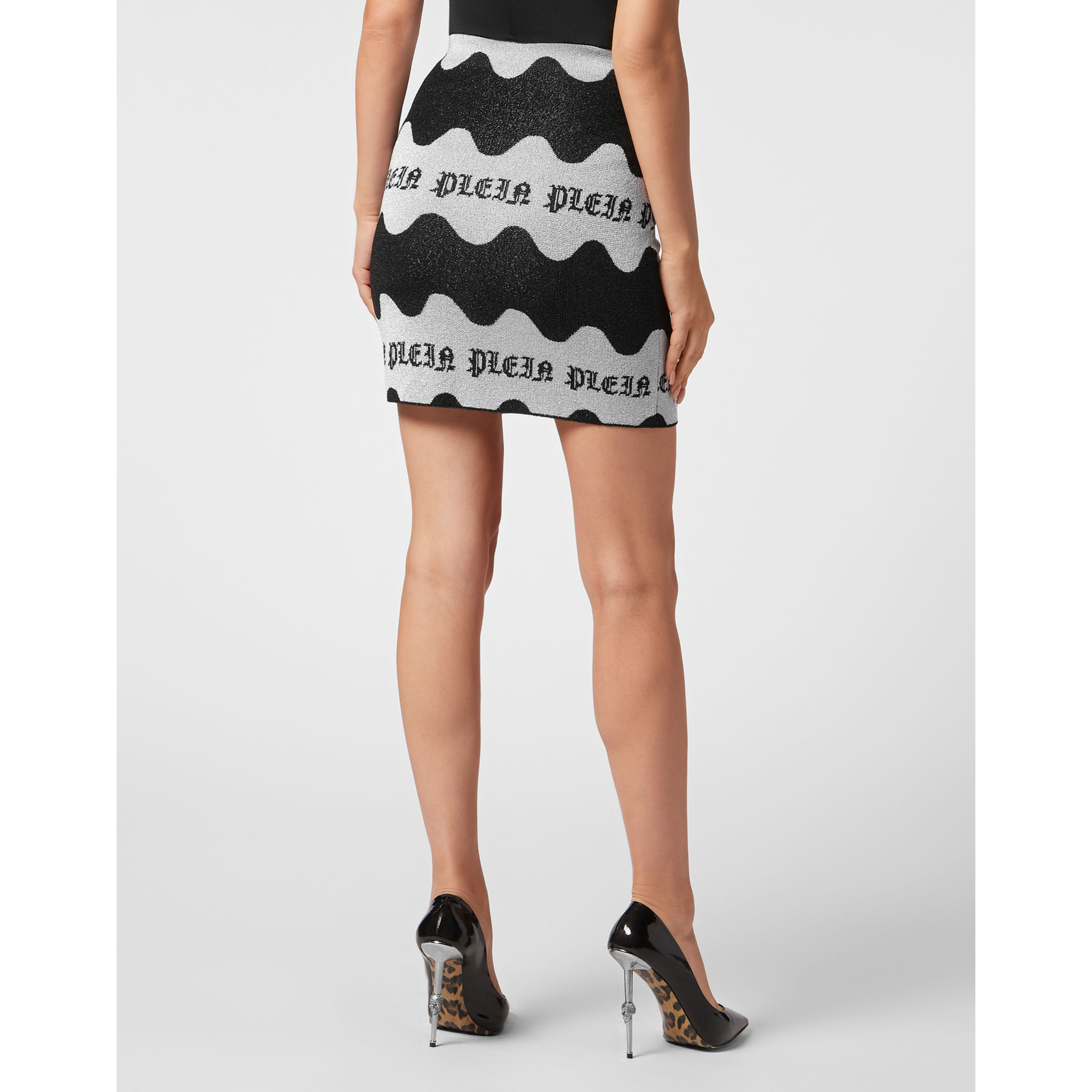 PHILIPP PLEIN Falda corta de punto WAVE