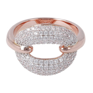 Anello Cocktail con Elemento Pavé in Cubic Zirconia
