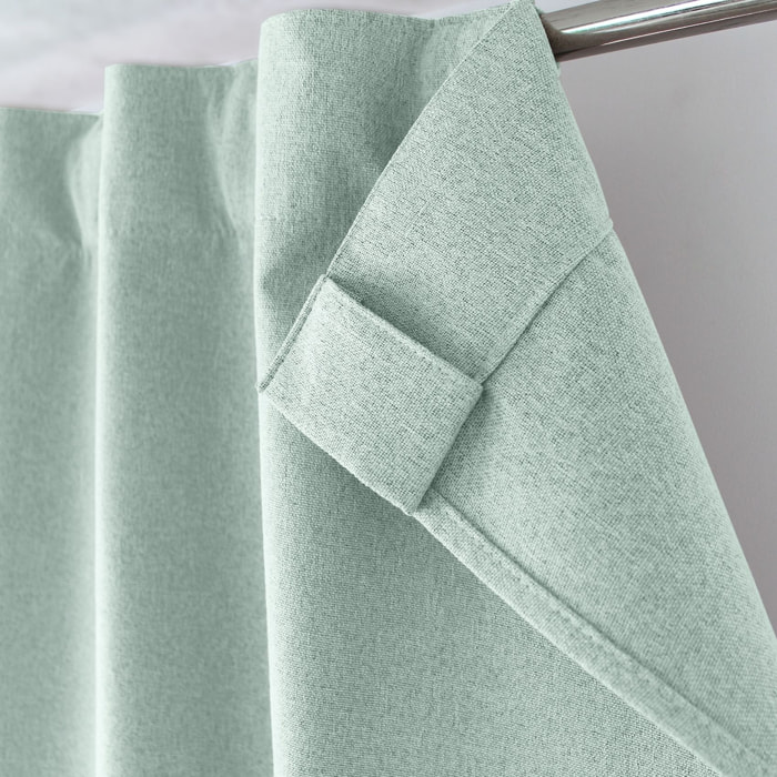 Rideau occultant aspect chambray - Céladon