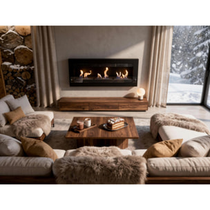 Chimenea de etanol mural extra grande en acero y cristal templado MELIBEA B PURLINE 6000 W