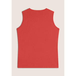 Canotta in jersey con stampa floreale sulle spalle