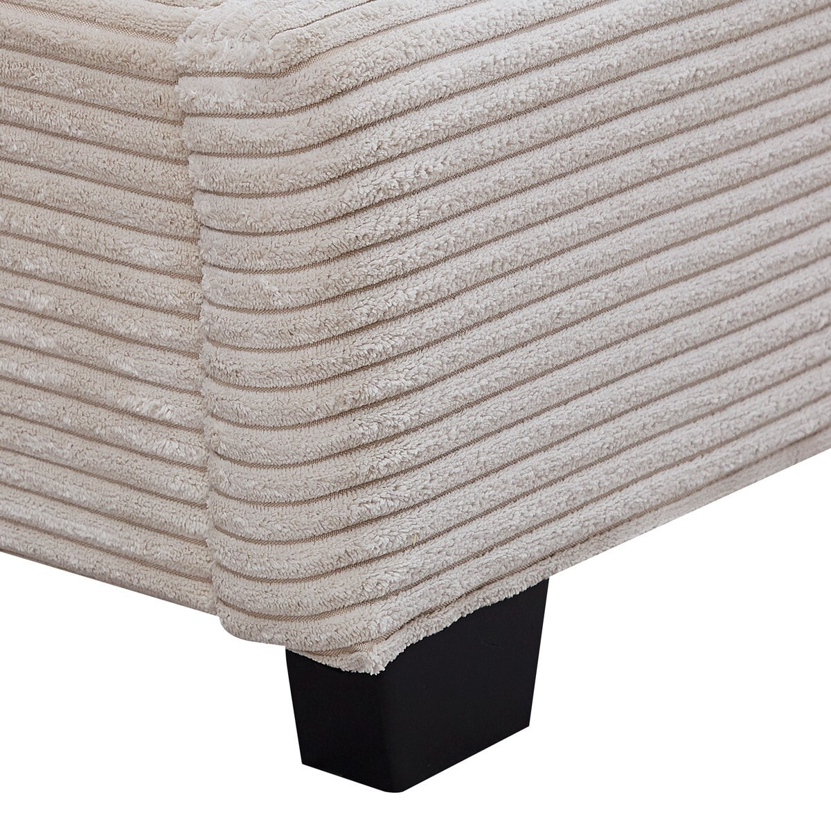 Lit avec tête de lit en velours côtelé - WILLIAM